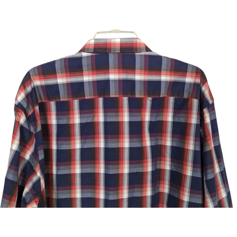 BUGATCHI long sleeve button down plaid career casual men shirt classic fit‎ XXL - Picture 5 of 9